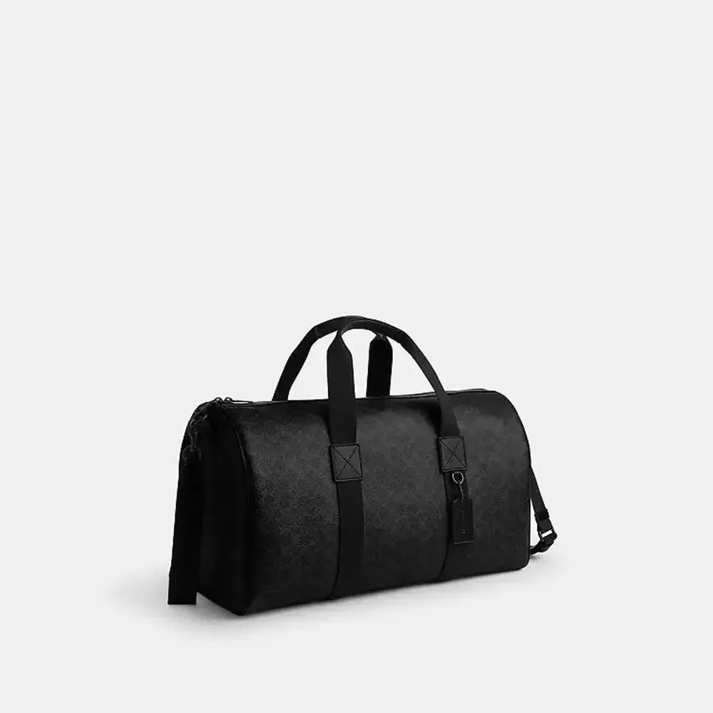 NWT Coach Explorer Duffle Bag 50 In Signature Canvas Black Signature Matte CFO61